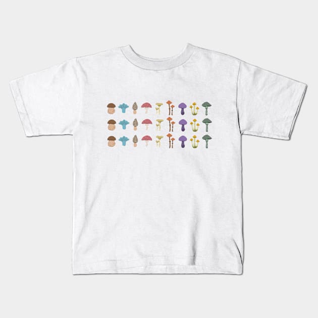 Mushroom Family Kids T-Shirt by ARAHUE